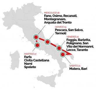 tappe e numeri di destinazione italia